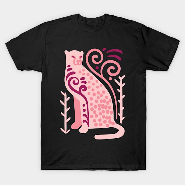 Floral Pink Cat T-Shirt by Urban_Vintage